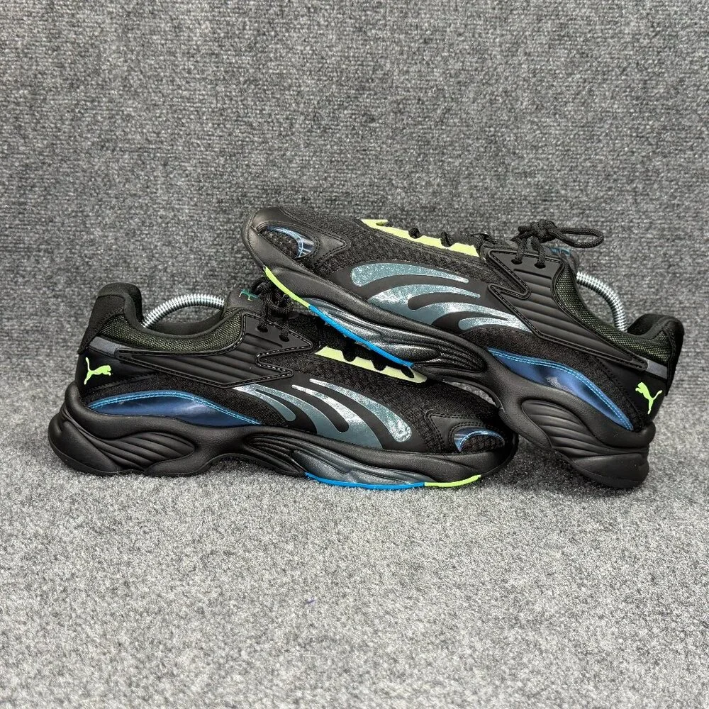 Puma RSC LS Athletic Shoes Men's Size 13 Black Neon Yellow Training‎ Sneakers